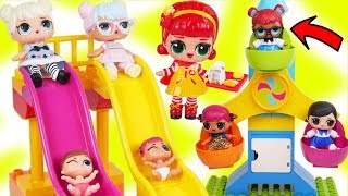 LOL Surprise Dolls + Lil Sisters get New Duplo Fair Carnival with Pets - Toy Wave 2 Fizzy Video