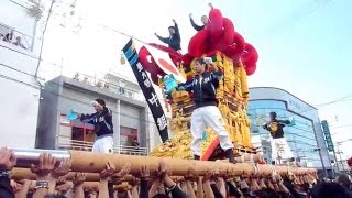 2012 四国中央市 伊予三島 秋祭り　10月22日中組太鼓2【差し上げ時間計測】