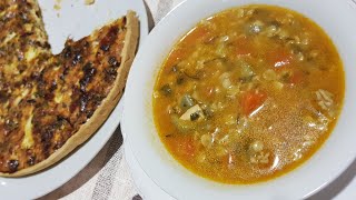 شوربة الشوفان الخرطال بالخضر و دجاج و كيش بعجين متيتعجنش و مقرمش soupe flocons d'avoine, quiche