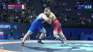 Qual. GR - 130 kg: R. SMITH (USA) df. T. SOOS (SVK) by VFA, 6-0
