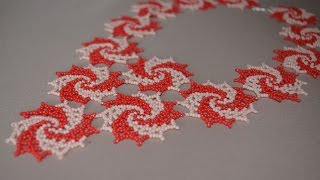 Колье из бисера "Веер".  Бисероплетение.  Мастер класс