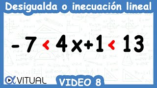 Desigualdades o inecuaciones lineales ejemplo 8 | Álgebra - Vitual
