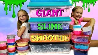 MIXING ALL OUR GIANT SLIMES!!! - DIY Giant Slime Smoothie!!!
