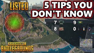 5 Tips You Don't Know | Listed | PlayerUnknown's Battlegrounds Gameplay | #PUBG Listedez