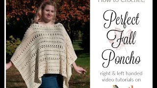 How to Crochet: Perfect Fall Poncho (Right Handed)