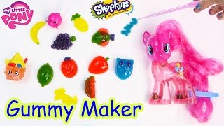 Real Food Gummy Creations Candy Maker Playset with MY Little Pony Pinkie Pie Shopkins Toy Unboxing