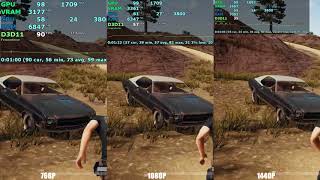 PUBG  GTX 1050 Ti  - 768p vs 1080p vs 1440p