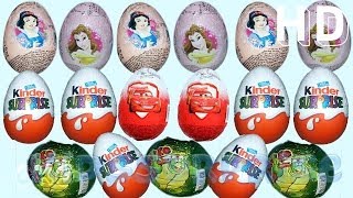 10 Surprise Eggs Disney Princess Mickey Mouse Spiderman Ninja Turtles Kinder Surprise Toys