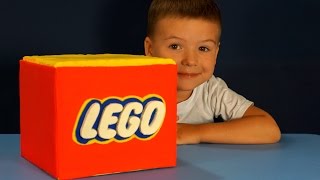Giant Lego Surprise Box Opening with Kinder Surprise Eggs -  made of Play Doh. Lego Toy Box Egg
