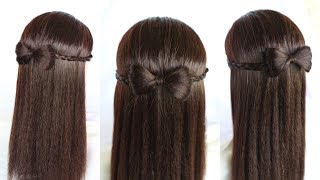 hairstyle for girls || bow || how to make hair bows || headband || hairstyle || simple hairstyle
