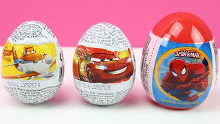 3 Huevos sorpresa de Cars, Aviones y Spiderman en español | Cars, Planes, Spiderman egg surprise