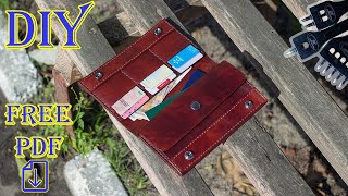 [DIY] Вместительное портмоне под карты, паспорт и автодокументы из кожи. Выкройка в PDF.