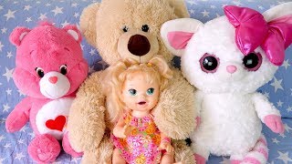 Юху и Плюшевый Медведь #Кукла Беби Элайв Играет с Игрушками Мультик для детей