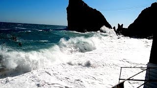 Симеиз 9 Сентября 2019 Крым Шторм пляжи Коралл Фрегат