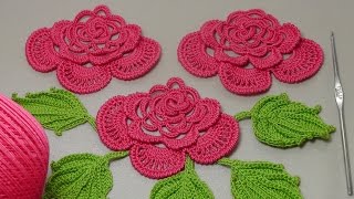 Вязание РОЗЫ для ирландского кружева. Вязание на бурдоне. Rose Crochet