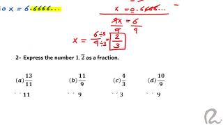 4 - PRECALCULUS بري كالكلس | Ch 1 | 1.1 - Repeating Decimals: Examples I | Route
