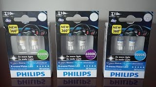 Philips X-tremeVision LED T10 w5w 4000k vs 6000k vs 8000k