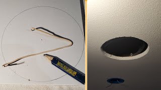 How to draw a circle without a compass. Как нарисовать круг на гипсокартоне.