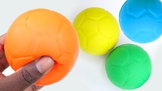 DIY How To Make Play Doh Mighty Toys Soccer Balls Modelling Clay Learn Colors