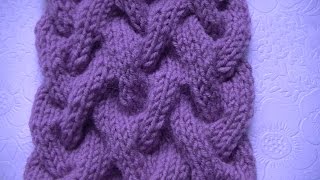 Вязание узора "коса с тенью 12 петель".Knitting pattern "Spit with shadow 12 loops"