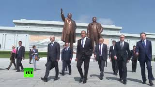 RAW: Lavrov visits North Korea, lays flowers in Pyongyang