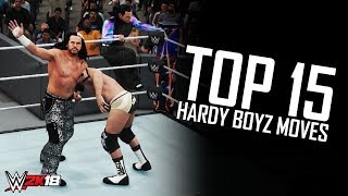 WWE 2K18 Top 15 Hardy Boyz DLC Moves! (New Moves & Animations)