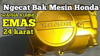 Ngecat Bak Mesin Motor Honda || Candy Yellow Samurai Paint