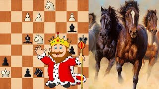 КОНИ РАСТОПТАЛИ КОРОЛЯ! ВЕЛИКОЛЕПНЫЙ ШАХМАТНЫЙ ЭТЮД