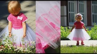 Очаровательное детское платье  с лифом крючком и юбочкой из фатина