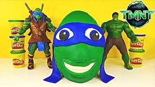 Giant TMNT Surprise Egg Play Doh LEONARDO Teenage Mutant Ninja Turtles