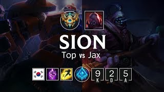 Sion Top vs Jax - KR Challenger Patch 8.8