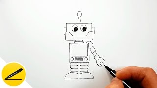 Как Нарисовать Робота Ребенку | Рисуем Робота поэтапно, шаг за шагом