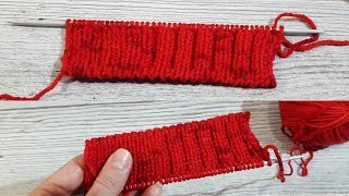 Фабричный метод набора петель для резинки 1x1 и 2x2.