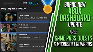 New Xbox One Dashboard Update - Earn FREE Money with Game Pass Quests and Microsoft Rewards Points