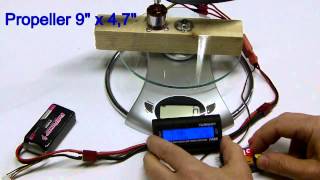 Brushless Turnigy 2826-10 1400KV Bench Test - Thrust measure - Quick and dirty