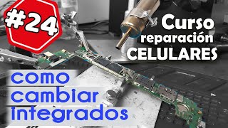 como remover micro componentes, integrados, diodos, condensadores, curso reparación de celulares #24