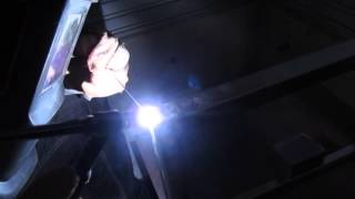 100V　TIG溶接機WT-TIG160 厚み3ｍｍステンレスアングル溶接　棒入れ