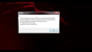 Eclipse not working "No java virtual machine was found"  *Fixed