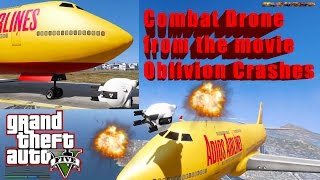 GTA V: NaturalVision 2.2 Combat Drone from the movie Oblivion Crash Compilation