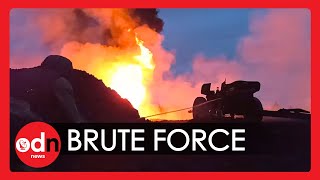 Russian Army Puts Out Oil Well Fire With Anti-Tank Gun