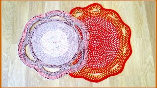 МК Как связать коврик из ненужных вещей. MK How to tie a rug out of unnecessary things.