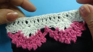 Кайма крючком crochet border Урок вязания 358