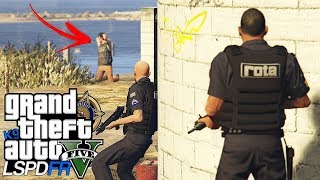 GTA V : MOD POLICIA : A MINHA EQUIPE ESTRAGOU O RESGATE! PATRULHA COM A ROTA! : EP. 203