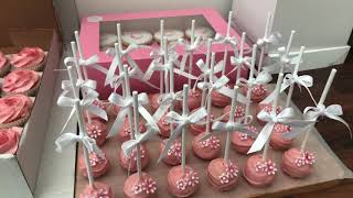Christening cakes cake pops and biscuits
