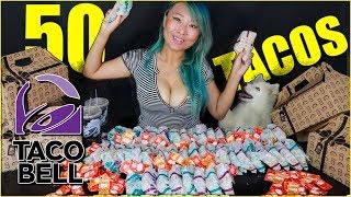 50 TACO BELL TACOS EATING CHALLENGE!!! National Taco Day! #RainaisCrazy