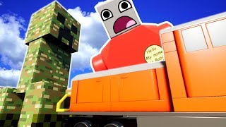 MINECRAFT CREEPER ATTACKS THE BRICK RIGS TRAIN! | Multiplayer Brick Rigs Gameplay