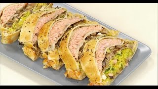 Кулебяка блинная / рецепт от шеф-повара / Илья Лазерсон / русская кухня