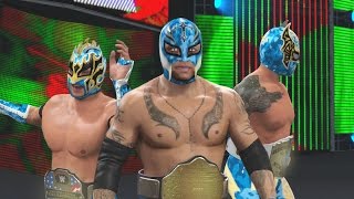 WWE 2K16 Mods - Super Lucha Dragons - Rey Mysterio, Kalisto & Sin Cara BLUE Camo Attires Mod