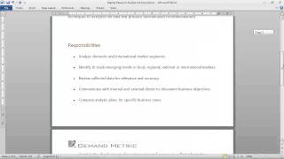 Market Research Analyst Job Description