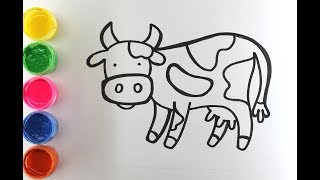 Рисуем домашних  животных. Корова, и хрюшка) Рисунки для детей ,Drawings for children